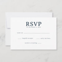 Elegante Navy-RSVP-Karte