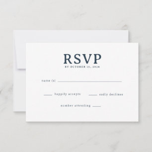 Elegante Navy-RSVP-Karte RSVP Karte