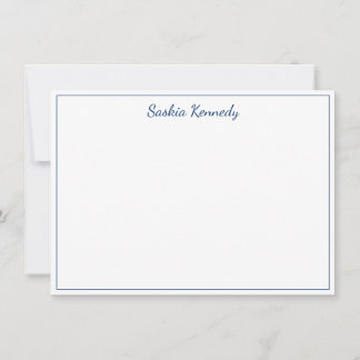 Elegante Navy Script Border Personalisiert Mitteilungskarte