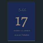 Elegante Navy Script Custom Tischnummer Card<br><div class="desc">Elegante Navy Script Personalisiert Tischnummer Card</div>