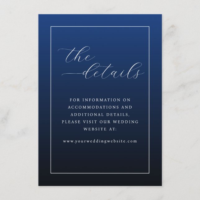 Elegante Navy-Typographie Begleitkarte (Vorderseite)