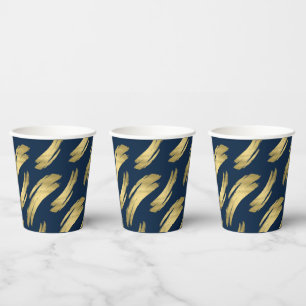 Elegante Navy- und Gold-Geburtstagsfeier Pappbecher