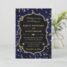 Elegante Navy- und Goldene Sternenhimmel-Hochzeit