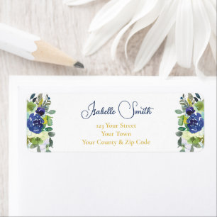 Elegante Navy-Wasserfarben-Rosen Weiße Hochzeit-RS