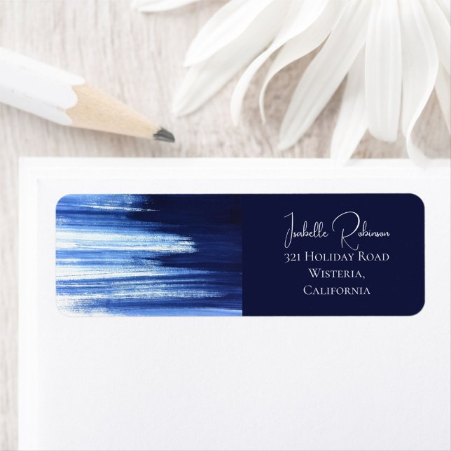 Elegante Navy Watercolor Wedding RSVP RTS (Von Creator hochgeladen)