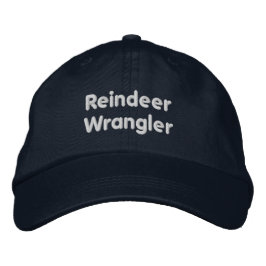 Elegante Navy-Weihnachtsmann-Rentier-Wrangler Bestickte Baseballkappe