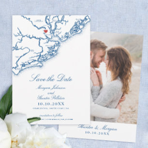 Elegante Navyblau-Hochzeit in Charleston, SC Save The Date