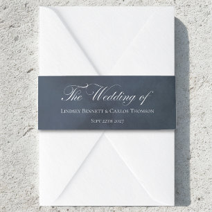 Elegante navyblaue Aquarell-Hochzeit Einladungsbanderole