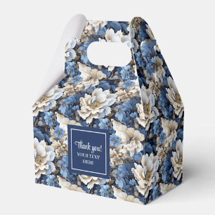 Elegante navyblaue Blumen persönliche Geschenke Geschenkschachtel