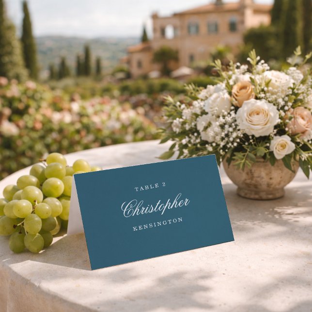 Elegante Navyblaue Hochzeitsplatzkarten Tischnummer (Von Creator hochgeladen)