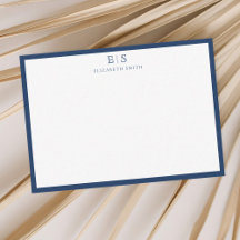 Elegante navyblaue Umrandung Monogramm
