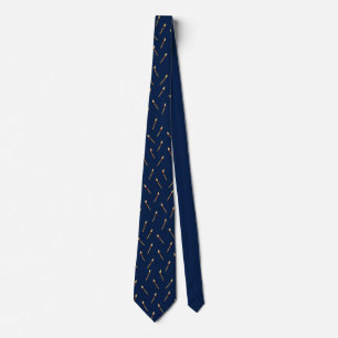 Elegante navyblaue und goldene Streichholz-Muster- Krawatte