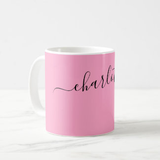 Elegante Nelkenrosa-Farbnamen Personalisiert Kaffeetasse