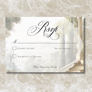 Elegante neoklassizistische Vintage-Szenen Hochzei RSVP Karte