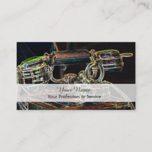 Elegante Neon Pop-Art Retro-Telefon Business Card Visitenkarte