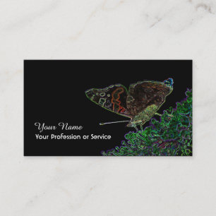 Elegante Neon Pop-Art Schmetterling Blume Business Visitenkarte