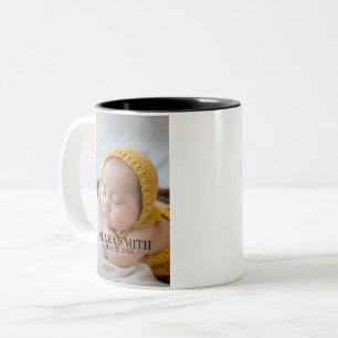 Elegante neue Babyankündigung Zweifarbige Tasse