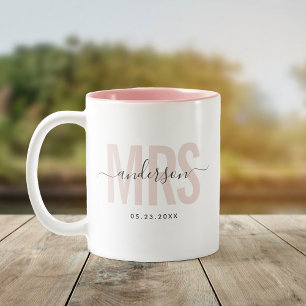 Elegante neue MRS benutzerdefinierte Name Hochzeit Zweifarbige Tasse