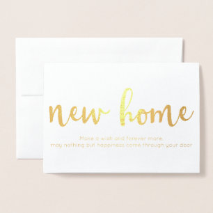 Elegante Neue Zuhause Housewarming Gold Foil Card Folienkarte