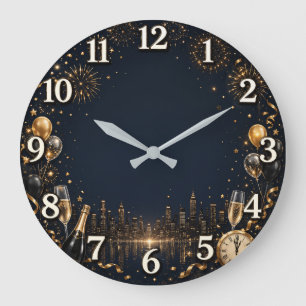 Elegante Neujahrsfeier Wanduhr