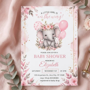 Elegante neutrale Babyparty-Einladung für Elefante Einladung