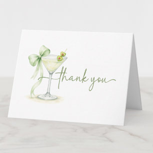 Elegante neutrale Babyparty Martini-Party Dankeskarte