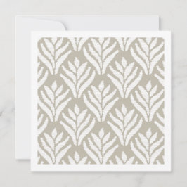 Elegante neutrale beige-minimale Blattzweig-Kunstk Mitteilungskarte