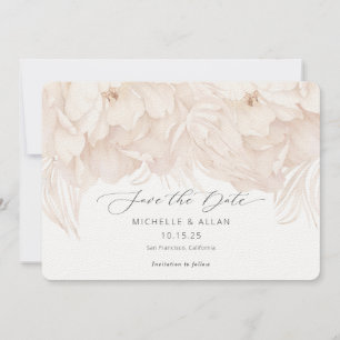 Elegante, neutrale Beige-Peonie Save The Date