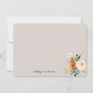 Elegante neutrale Boho Wasserfarben Persönliche Nr Mitteilungskarte