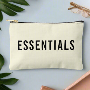 Elegante neutrale Essentials Schwarze Typografie Zubehörtasche