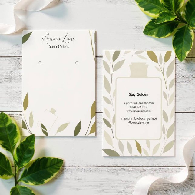 Elegante neutrale Foliage Parfüm Print Card (Perfume Foliage Print)