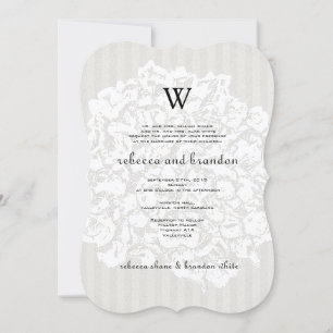 Elegante, neutrale Hochzeitsfeier Einladung