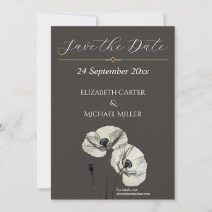Elegante neutrale Mohn-Hochzeit Minimalist Classic Save The Date