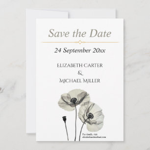 Elegante neutrale Mohn-Hochzeit Minimalistisch Kla Save The Date