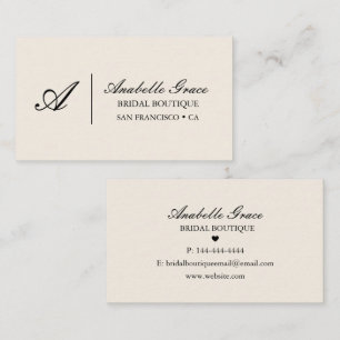 Elegante neutrale Skript Braut Business Visitenkarte