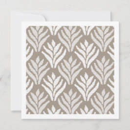 Elegante neutrale Taupe-Minimal-Blattzweig-Kunstka Mitteilungskarte