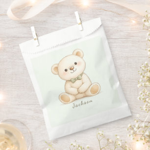 Elegante neutrale Teddybär-Baby-Party Geschenktütchen