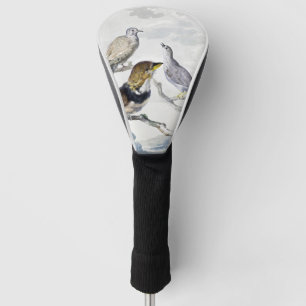 Elegante neutrale Ton Vögel auf Ast Kunst Golf Headcover