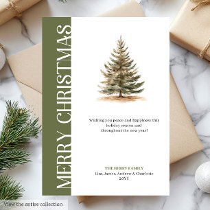 Elegante neutrale Töne Minimalistische Weihnachtsk Feiertagskarte