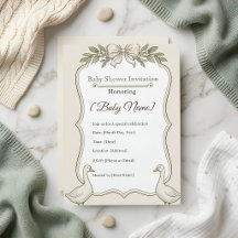 elegante neutrale vintage-Einladung zur Babyparty