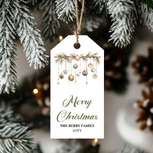 Elegante neutrale Weihnachtskugeln minimalistische Geschenkanhänger