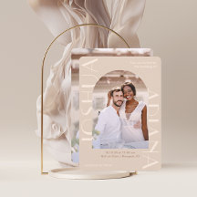 Elegante, neutrale Zwei-Foto-Hochzeit