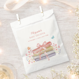 Elegante New Chapter Floral Bow Book Baby Shower Geschenktütchen
