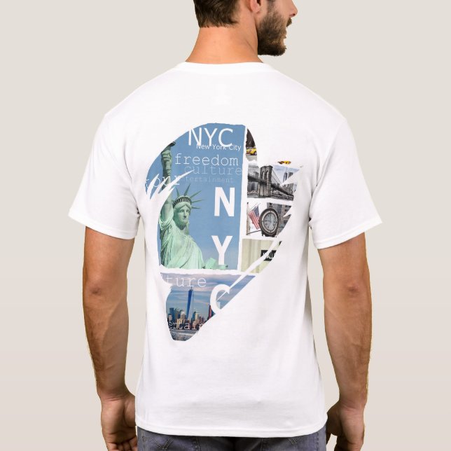 Elegante New Yorker City Template Trendy Modern T-Shirt (Rückseite)