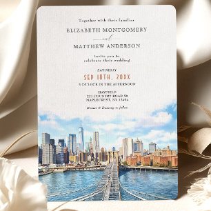 Elegante New Yorker Skyline Brooklyn Bridge Einladung
