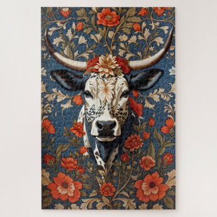 Elegante Nguni-Kuh inspiriert von William Morris Puzzle