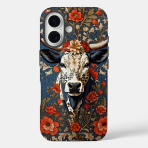 Elegante Nguni-Kuh William Morris Inspiriert iPhone 16 Hülle