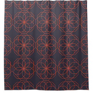 Elegante, niedliche, einfache geometrische Blume Duschvorhang