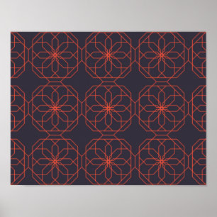 Elegante, niedliche, einfache geometrische Blume Poster