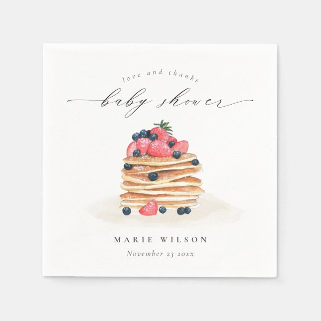 Elegante Niedliche Fruchtpancake Wasserfarbe Babyd Serviette (Vorderseite)